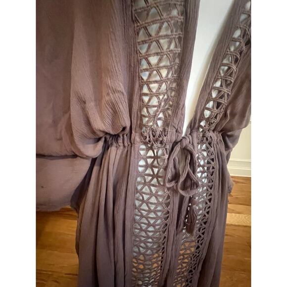 SKYE SWIM COVER TAUPE TIE WAIST CUT OUT DETAILING WOMENS ONE SIZE - Picture 6 of 9